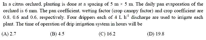 online practice test - Agricultural Engineering
